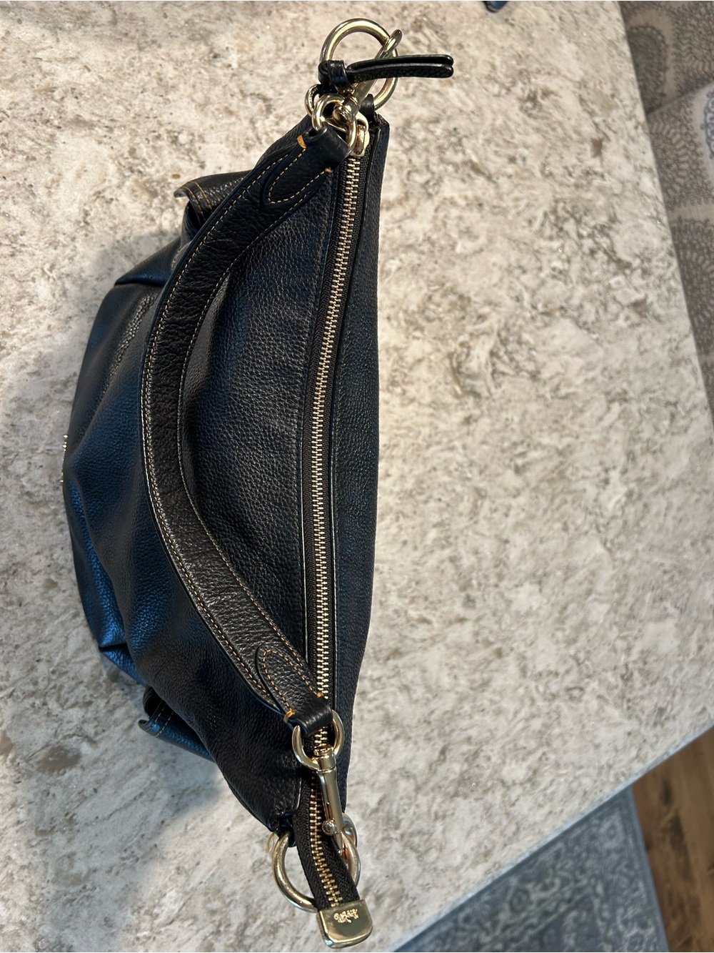 Coach Black Pebbled Leather Shoulder Hobo with Gold Hardware - Picture 6 of 14
